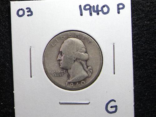 1940 P Washington Quarter