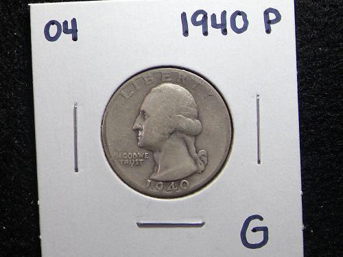 1940 P Washington Quarter