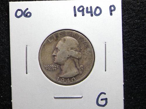 1940 P Washington Quarter