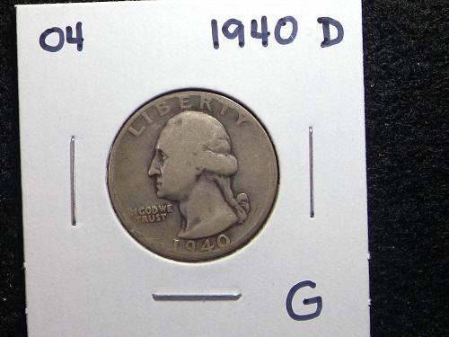 1940 D Washington Quarter