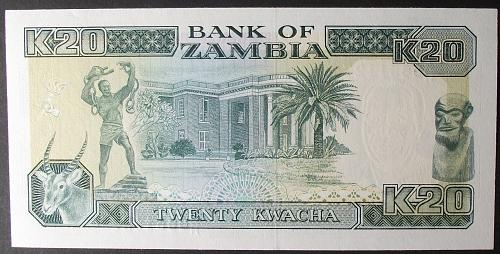 Zambia P32b 20 Kwacha AU++