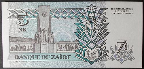 Zaire P48a 5 Nouveaux Makuta UNC64