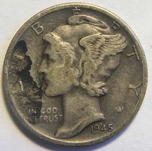 1945 D Mercury Dimes Winged Liberty Silver Dime V1P4R5