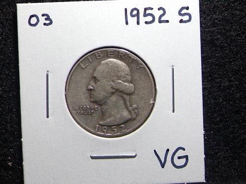 1952 S Washington Quarter