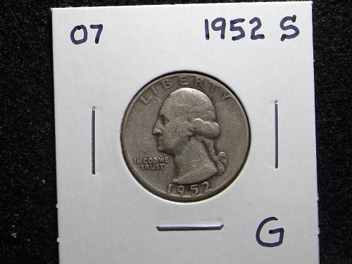 1952 S Washington Quarter