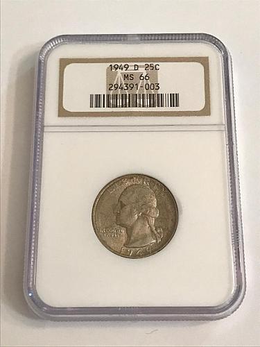 1949-D 25C MS 66 NGC Washington Quarter