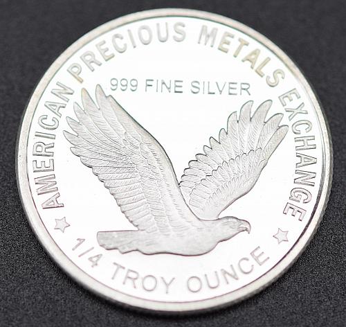 APMEX 1/4 OZ .999 FINE SILVER BULLION, STANDING LIBERTY EAGLE, BU GEM V2P1R2