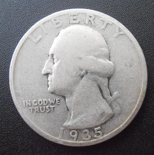 1935 S Washington Silver Quarter,  (35SEW1)