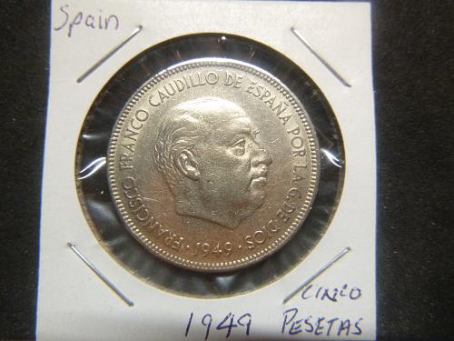 SPAIN 1949 CINCO PESETAS