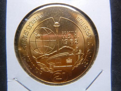 AMERICAN SPACE AGE 1962 WORLD FAIR COMMEMORATIVE COIN