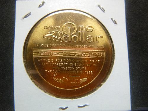 AMERICAN SPACE AGE 1962 WORLD FAIR COMMEMORATIVE COIN