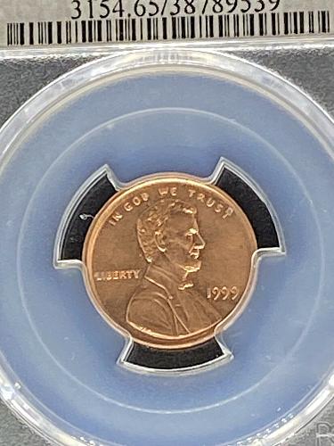 1999 1C MS65RD Mint Error Partial Collar PCGS
