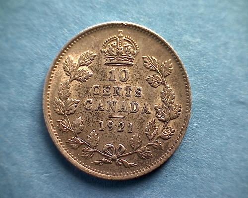 1921 CANADA TEN CENT "SILVER"  KING GEORGE V