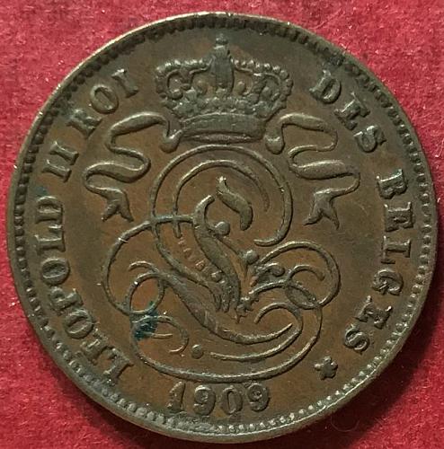 Belgium 1909 = 2 Centimes (Des Belges)