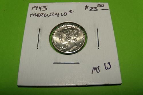 1943 Mercury Dime  MS63FB #10-1943-4