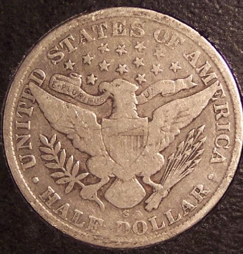 1906-S Barber Silver Half Dollar VG #0216