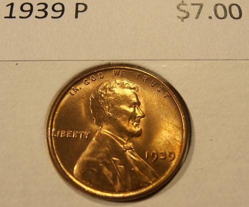 1939 P BU Lincoln Cent Red, BU from a nice roll