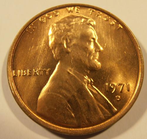 1971 D LINCOLN CENT, BU from a nice roll