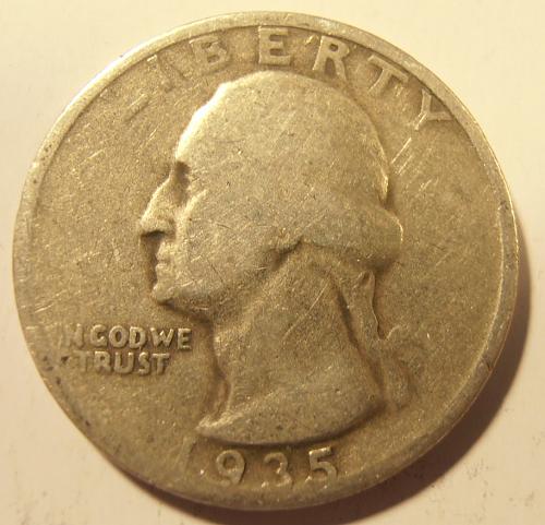 1935 S Washington Silver Quarter,  (35SEW4)