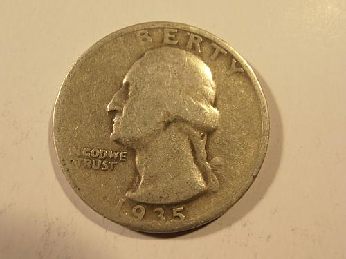 1935 S Washington Silver Quarter,  (35SEW4)