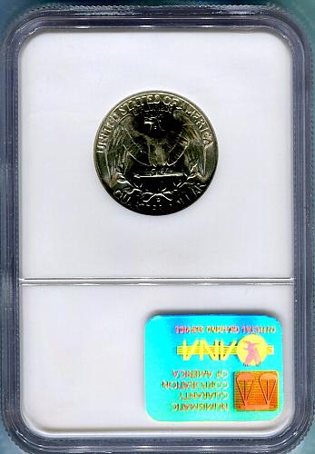 1964 - D  Washington Quarter  -  NGC  -   MS   65