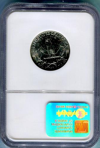1964 - P  Washington Quarter  -  NGC  -  MS - 65