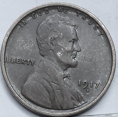 1917-D  EXTRA FINE  Lincoln Wheat Cent ( X-121)