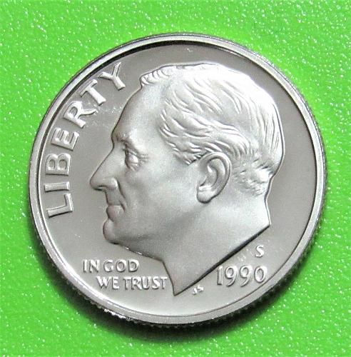 1990-S 10 Cents - Roosevelt Dime - Cameo Proof