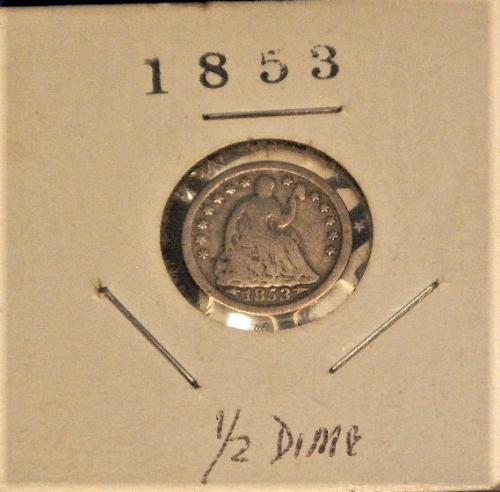 1853  Seated Liberty Half Dime  Type 3 Arrows at Date