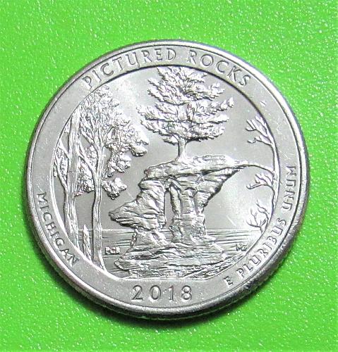 2018-P 25 Cents - Pictured Rocks Michigan National Park America the Beautiful Qu