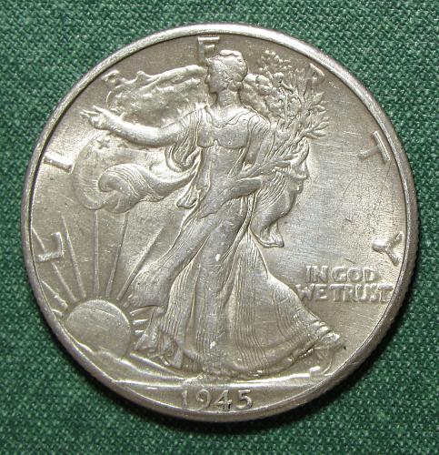 1945D Walking Liberty Silver Half Dollar