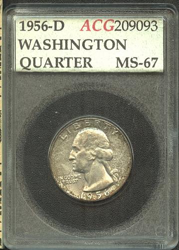 1956 - D Washington Quarter  ACG  MS - 67