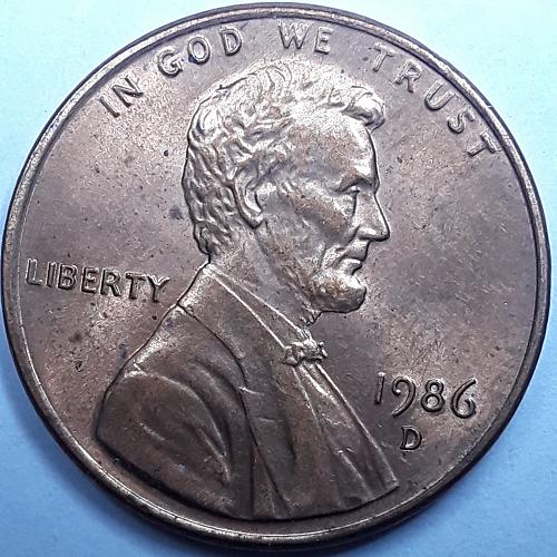 1986d raw ungraded Lincoln Cent RPM 1986d-1mm-003