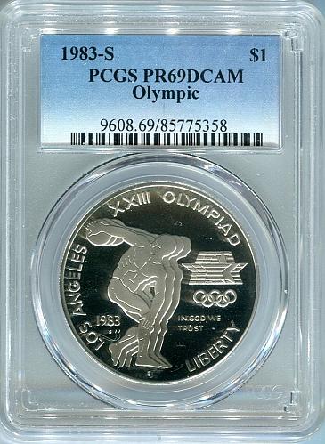 1983-S Olympic " SILVER "  Commemorative  PCGS  PR69DCAM