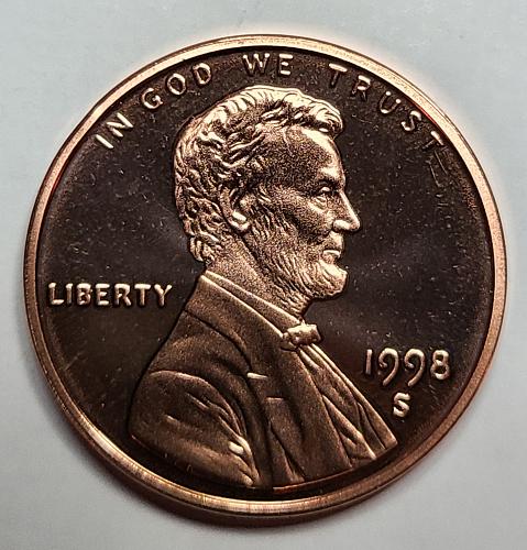 1998-S Lincoln Cent Proof-65 (GEM) RED