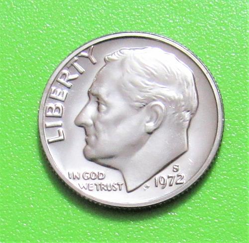 1972-S 10 Cents - Roosevelt Dime - Cameo Proof