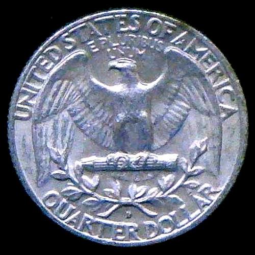 1964 D Washington Quarters Silver Composition.  V2P16R4