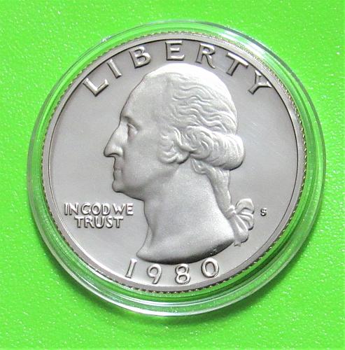 1980-S 25 Cents - Washington Quarter - Cameo Proof