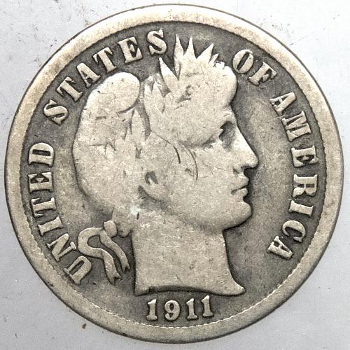 1911 P Barber Dime #4