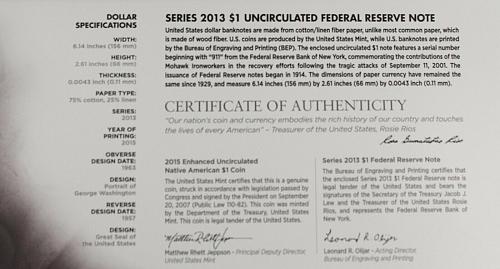 2015 Native American Coin and Currency Set
