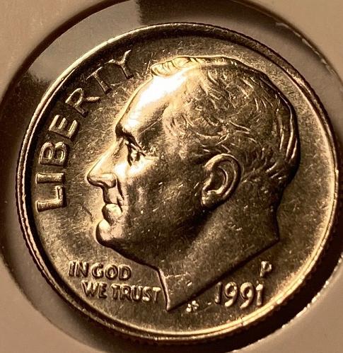 1991 P Roosevelt Dimes