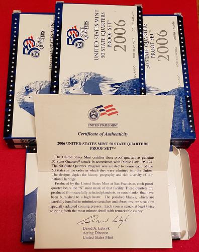 2006-S Proof Set : 5 Quarter Set