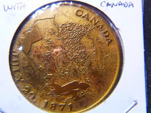 CANADAS 1871-1971 BRITISH COLUMBIA TOKEN