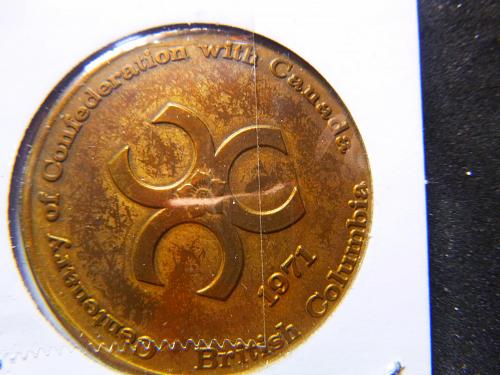 CANADAS 1871-1971 BRITISH COLUMBIA TOKEN