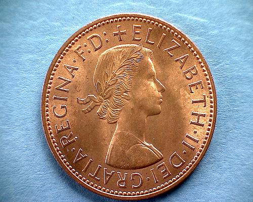 1967 GREAT BRITAIN QUEEN ELIZABETH 11  PENNY