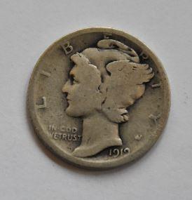 1919 P Mercury Dime