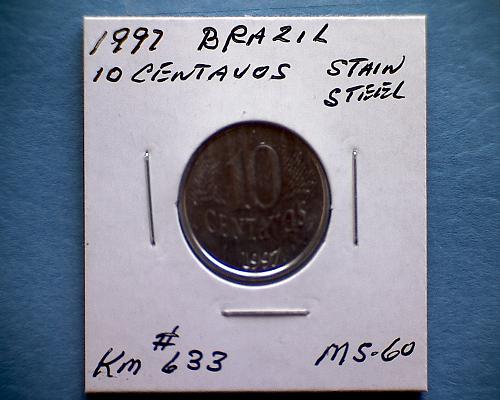 1997 BRAZIL TEN CENTAVOS