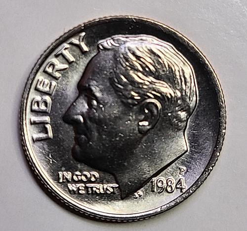 1984-P Roosevelt Dime MS-65 (GEM) Near Full Bands