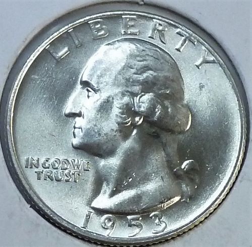 1953-D GEM BRILLIANT UNCIRCULATED Washington Quarter  BU # (T-051)