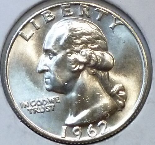 1962-D BRILLIANT UNCIRCULATED Washington Quarter  BU # (T-071)